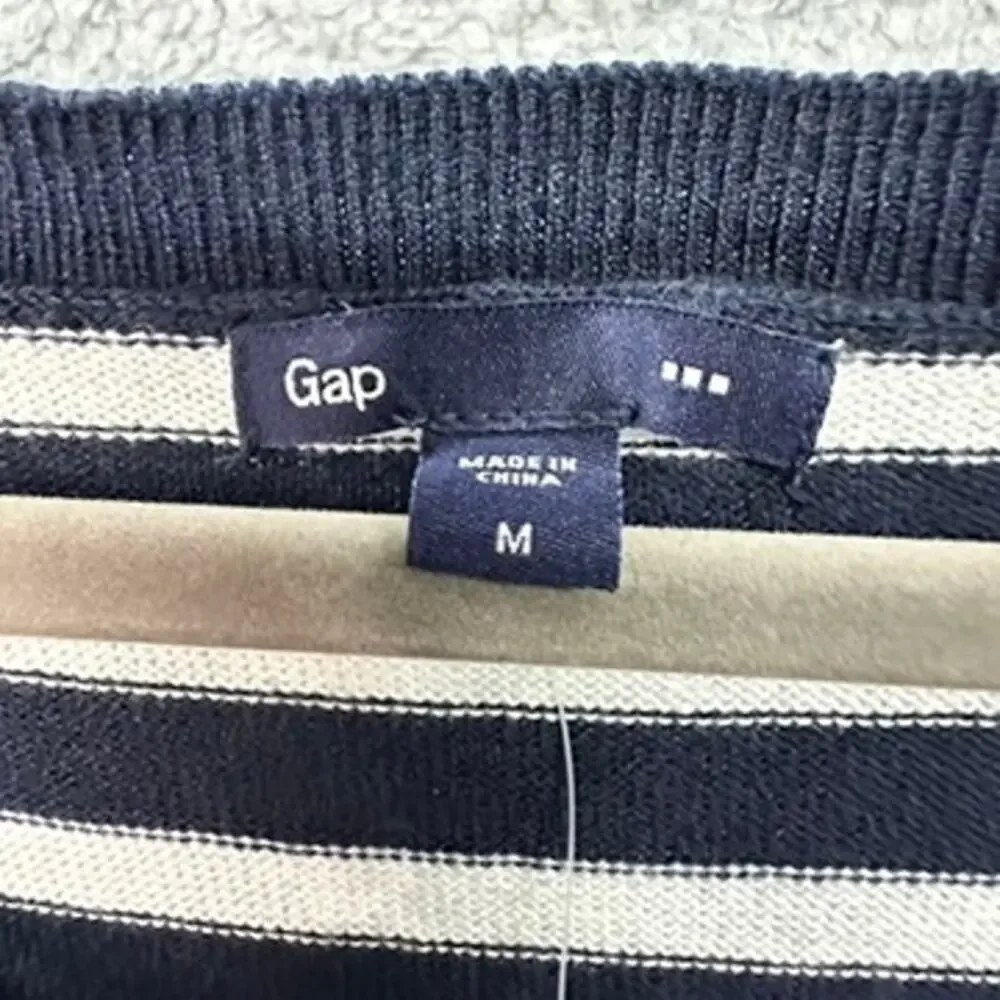 Gap NWT Women's Medium Blue White Striped Knit Dress Scoop Neck Nautical Coastal